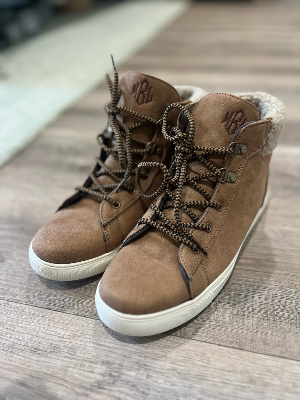 Cozy Lace-Up Ankle Bootie in Cognac Brown